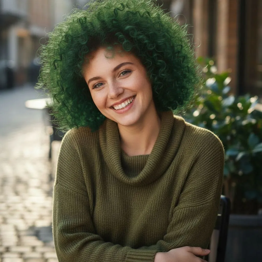 Dark Green hair color demo