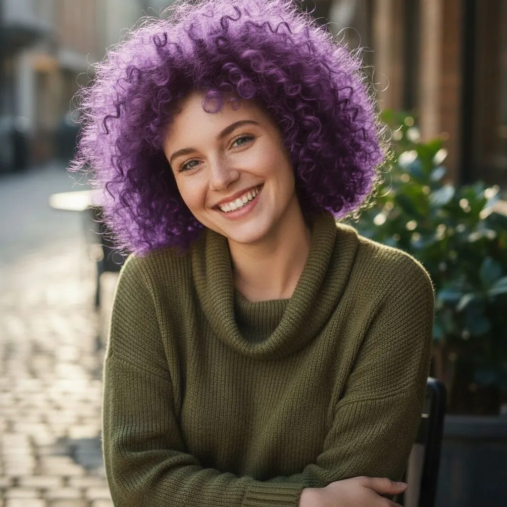 Deep Purple hair color demo
