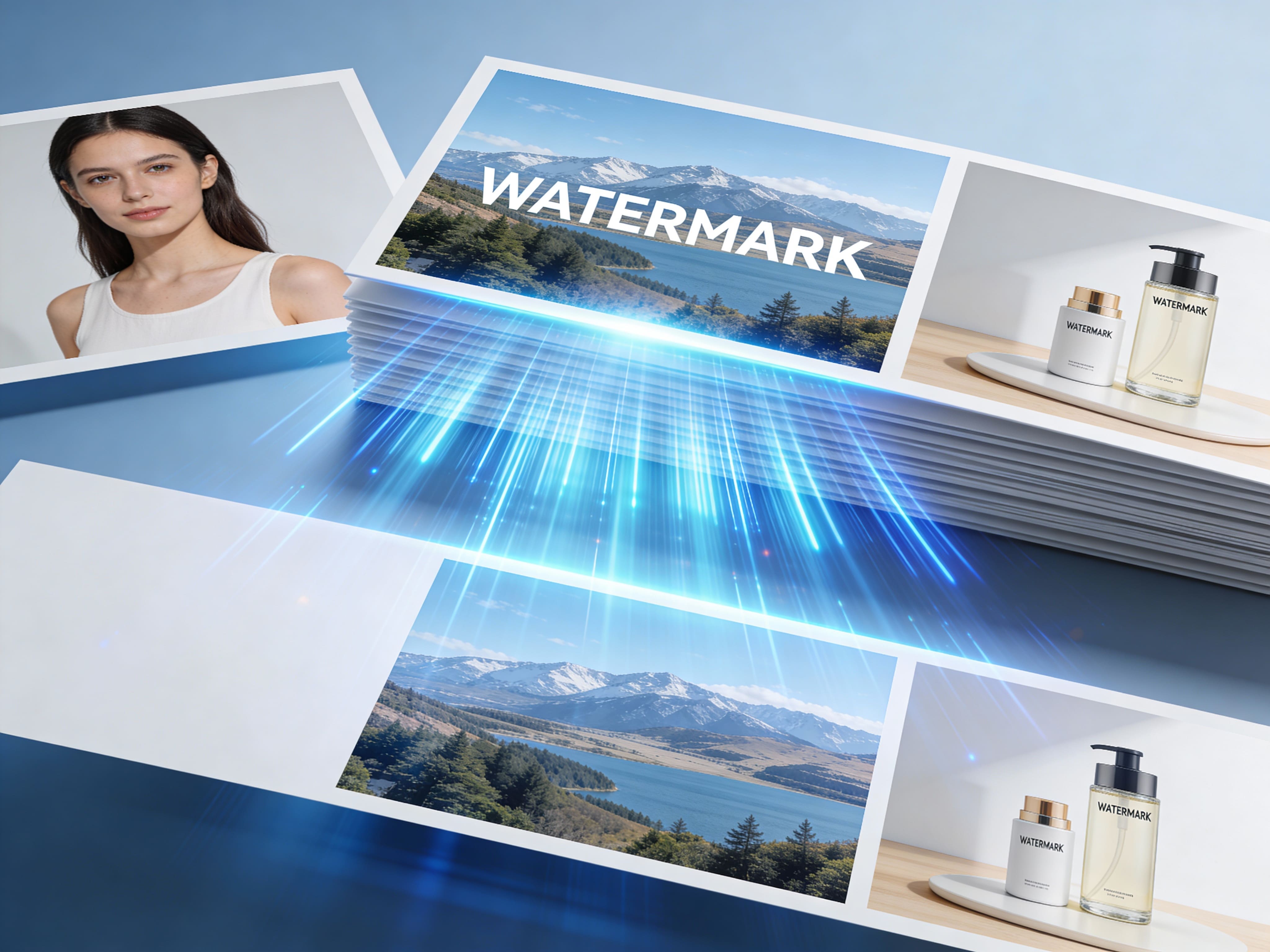 EzEditor AI batch watermark removal: Processing multiple images simultaneously for an e-commerce catalog.